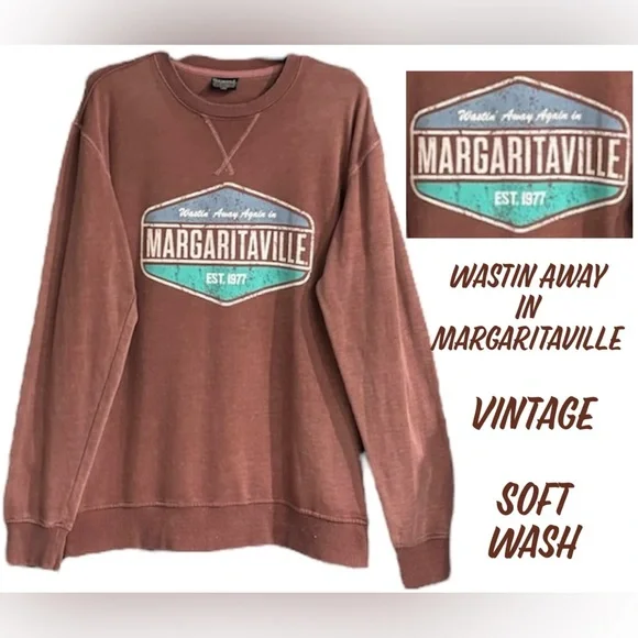 Vintage Sweatshirt Jimmy Buffet Wastin Away In Margaritaville Size Large - Picture 9 of 9